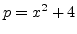 $p=x^2+4$