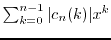 $\sum_{k=0}^{n-1} \vert c_n(k)\vert x^k$