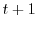 $t+1$