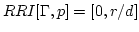 $RRI[\Gamma,p]=[0,r/d]$