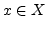 $x\in X$