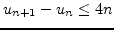 $u_{n+1}-u_n\leq 4n$