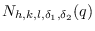 $N_{h,k,l,\delta_{1},\delta_{2}}(q)$